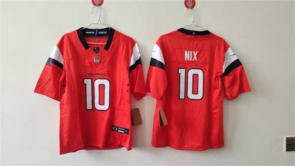 Womens Denver Broncos #10 Bo Nix Orange 2024 F.U.S.E. Alternate Stitched Jersey